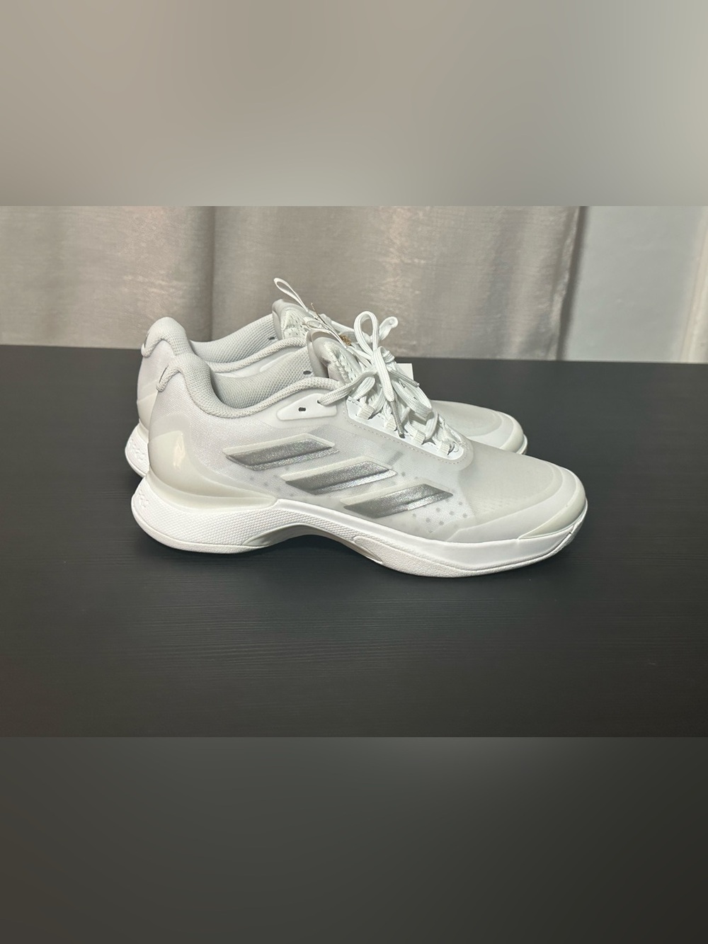 adidas White Mesh Court Sneakers - Picture 6 of 7
